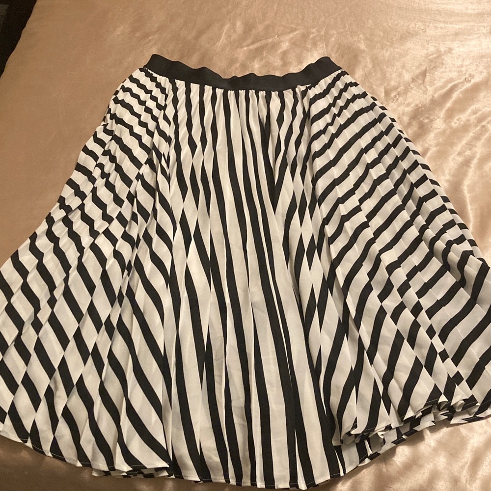 Express Black and White A-Line Skirt